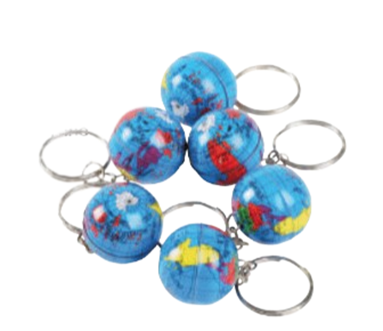 Globe Keychains, 1", 12/Pack – Mini World Map Keychains for Kids, Classroom Rewards & Party Favors